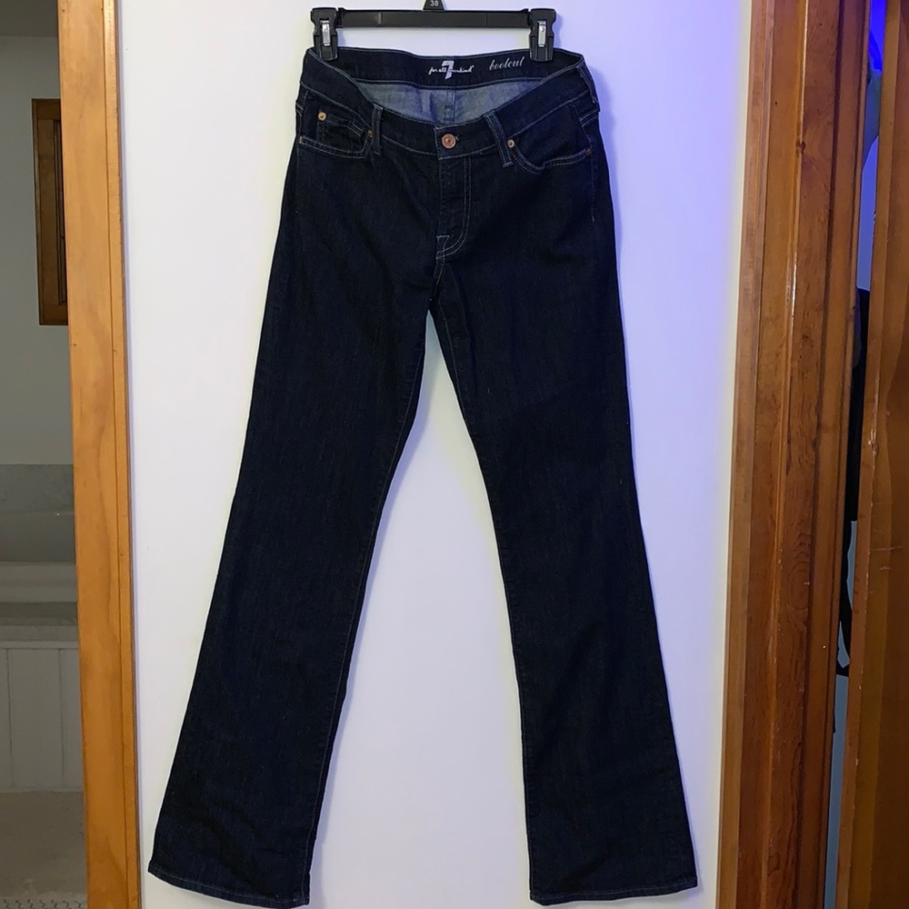 Dark Blue Denim Boot Cut Jeans